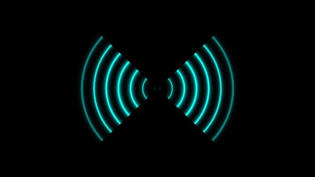 Radio wave animation. Radio Waves in Circle Form motion graphics. Technology Communications Towe. waves signal icon video footage.