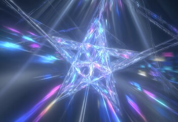 Abstract Starburst with Luminous Light Streaks.