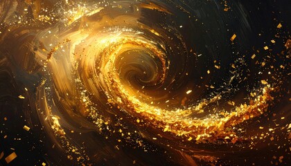 Golden spiral on dark background