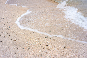 the crashing waves on the beach
