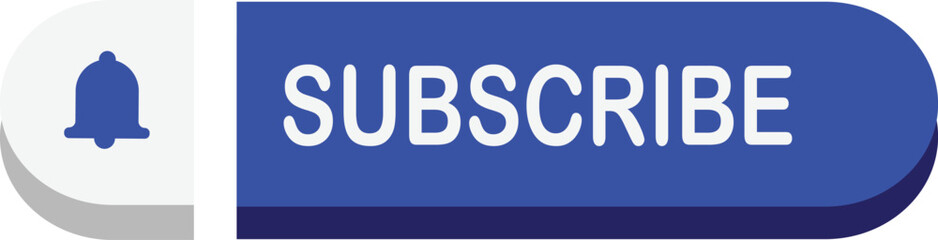 A blue subscribe button with white text next to a white notification bell icon button, commonly used for online content platforms.