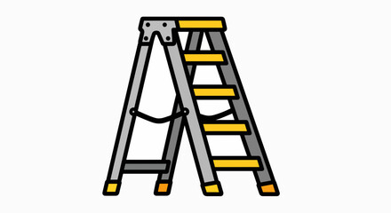 Sturdy Step Ladder Graphic - Essential Tool for Home Improvement and DIY Projects