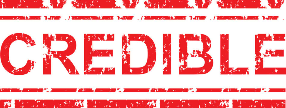 Red rubber stamp with the word "CREDIBLE" in all caps.