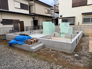 建築中の住宅の土台部分