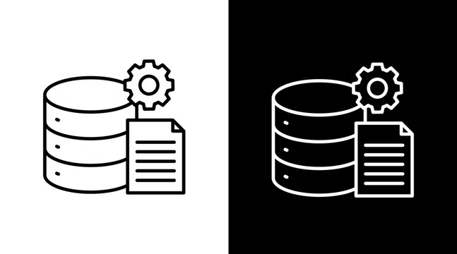 Database  White Icon Set Design	