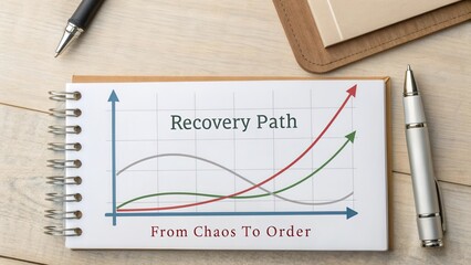 Graph Depicting Recovery Path Illustrating Transition From Chaos to Order with Colorful Arrows and Clear Data Representation