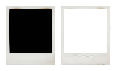 Blank retro instant photo frames template for memory or digital image placeholder design isolated PNG with Transparent Background