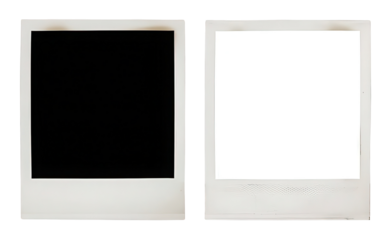 Blank retro instant photo frames template for memory or digital image placeholder design isolated PNG with Transparent Background