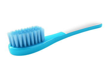 Vibrant blue scrubbing brush with ergonomic white handle design