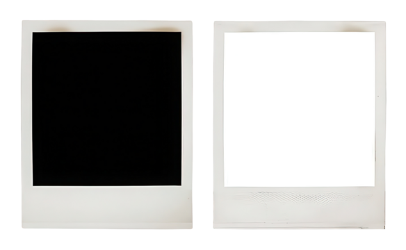Blank retro instant photo frames template for memory or digital image placeholder design isolated PNG with Transparent Background - Powered by Adobe