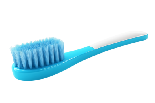 Vibrant blue scrubbing brush with ergonomic white handle design