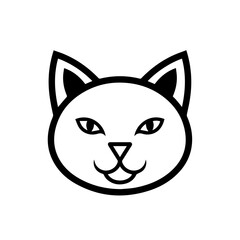 Simple Line Drawing of a Cat's Face, Perfect for Pet-Related Designs and Branding