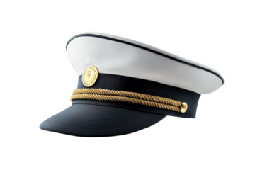 Distinguished navy captain or pilot hat, professional uniform