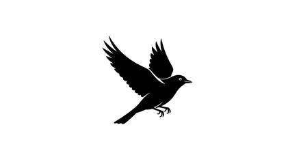Obraz premium Dynamic silhouette of a bird taking flight, symbolizing freedom, aspiration, and new beginnings for modern design and branding.