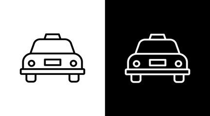 Taxi  White Icon Set Design