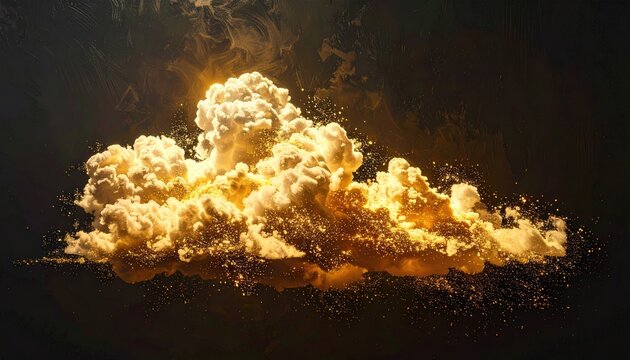 Bright plume of cloud on dark background