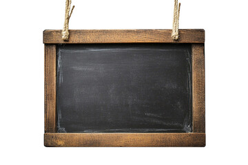 Empty rustic wooden framed chalkboard with blank slate for text