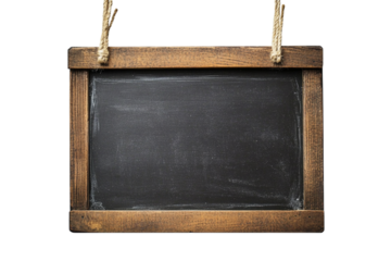 Empty rustic wooden framed chalkboard with blank slate for text