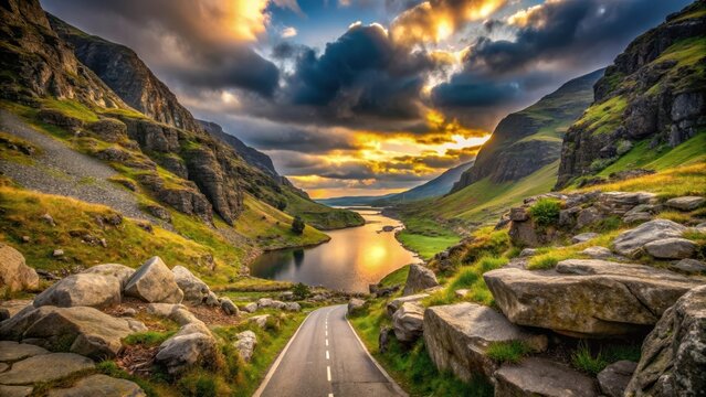 Surrounded by rugged Irish mountains, the Gap of Dunloe offers breathtaking views and a tranquil atmosphere