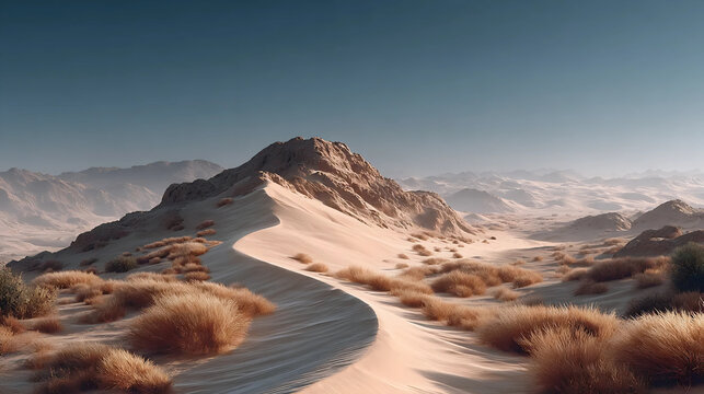 Desert Path, Scenic Desert Landscape, Sand Dunes Adventure
