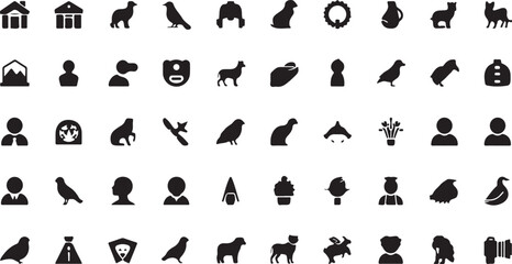 Vector silhouette set of people icons illustrating various sports, fitness, and body movements like running, jumping, tennis, and yoga