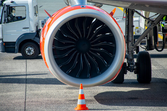 Jet Engine of Airbus Plane