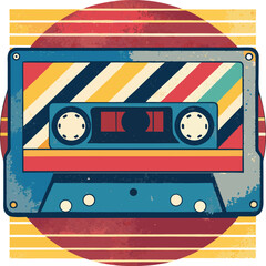 Retro Cassette Tape Music T-Shirt Design