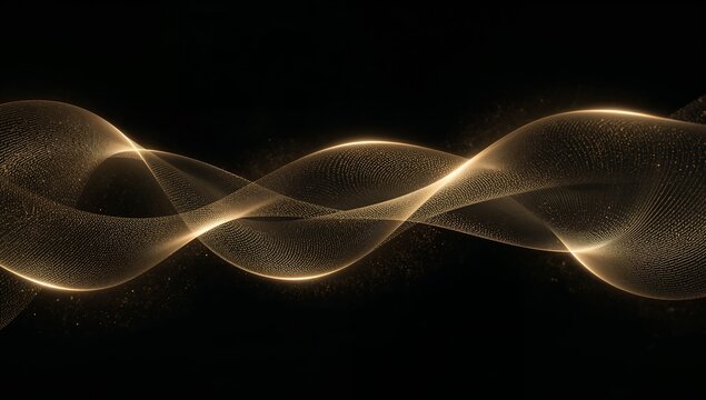 Elegant flowing light ribbons in metallic gold over rich matte black background, premium luxury tech aesthetic, glossy reflections, smooth gradients, modern cinematic lighting, AMOLED wallpaper.