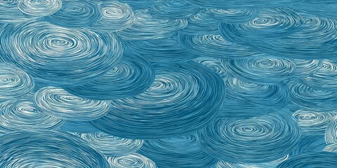 Aquatic Whirlpools: Swirling blue lines create a hypnotic vortex, evoking ocean currents and surreal depths.