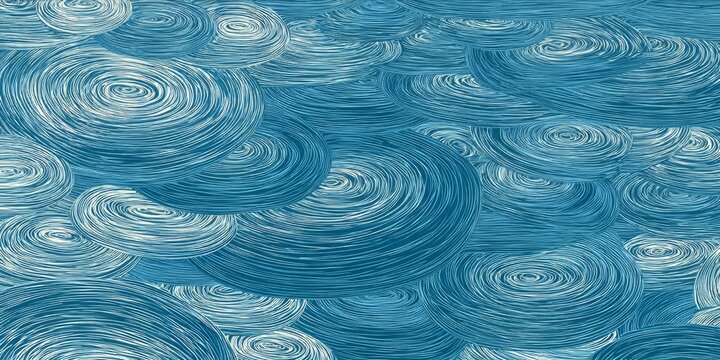 Aquatic Whirlpools: Swirling blue lines create a hypnotic vortex, evoking ocean currents and surreal depths. - Powered by Adobe
