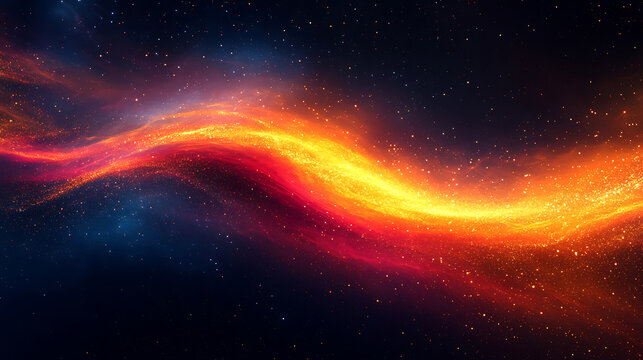 Vibrant cosmic stream across starry night sky deep space nebula illustration shining galaxy with fiery colors fantasy backdrop celestial event galactic formation