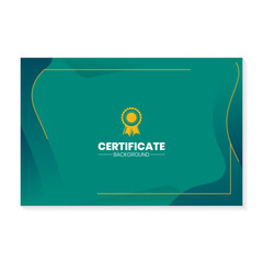 Certificate design template with green gradient background
