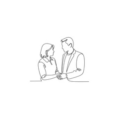 Couple holding hands in a simple line drawing sketch