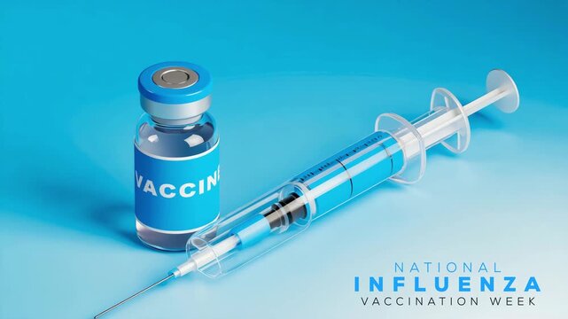 National Influenza Vaccination Week. Vaccination concept video.