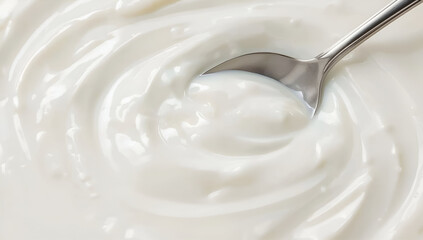 Delicious creamy yogurt swirl kitchen background food closeup culinary art