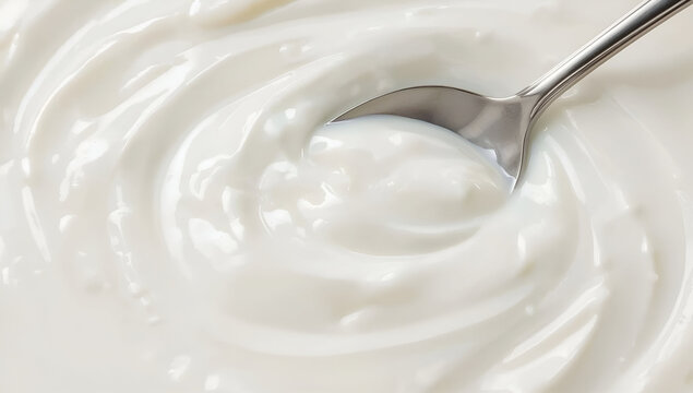 Delicious creamy yogurt swirl kitchen background food closeup culinary art