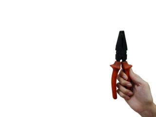 Person holding a pair of pliers