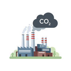 Obraz premium Factory with CO2 Emission