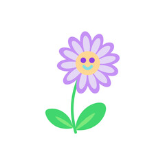Lavender and Mint Green Flowers Dancing Cute Dais Vector Illustration