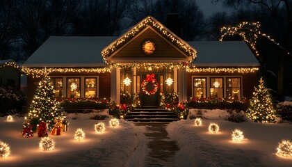 House exterior Christmas decorations.