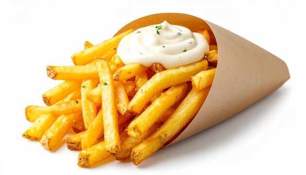 Cone of Dutch Fries with Mayonnaise

