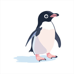Cute cartoon penguin on ice