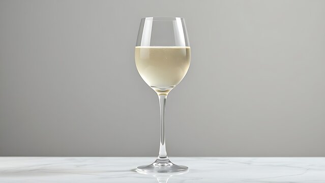 marbel. Elegant wine glass with delicate condensation, resting on a sleek marble surface for a refined aesthetic. bar promotions, beverage menus, designed for product packaging and bar promotions.