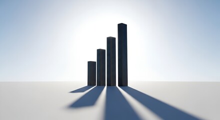 Dynamic bar chart showing impressive growth and financial success, use for business presentations and investment reports, a stunning visual for progress