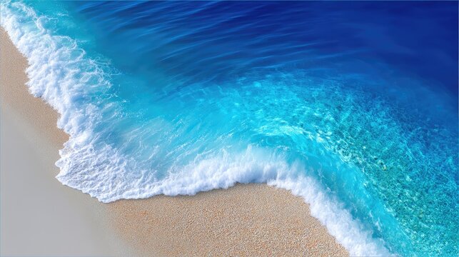 Turquoise Waves Gently Wash Over A Pebble Beach With Sunlight Sparking On The Water Surface On A Clear Day - Powered by Adobe