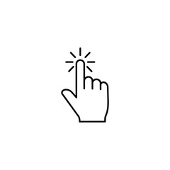 Hand Click Icon — Minimal Finger Tap Pointer Line Vector