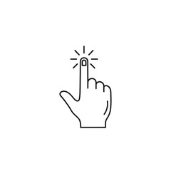 Obraz premium Hand Click Icon — Minimal Finger Tap Pointer Line Vector