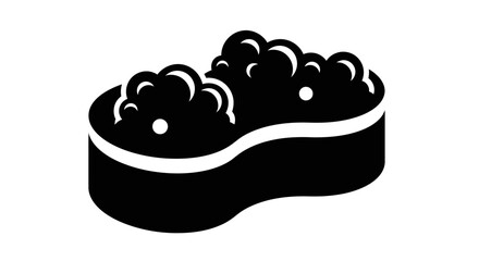 Sponge with Foam Icon — Cleaning Tool Silhouette Vector Design
