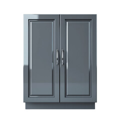 Naklejka premium Elegant gray cabinet doors with sleek metal handles for modern interiors