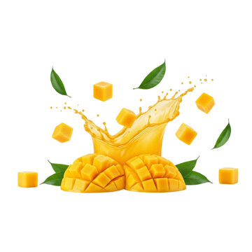 Mango splash isolated on transparent background